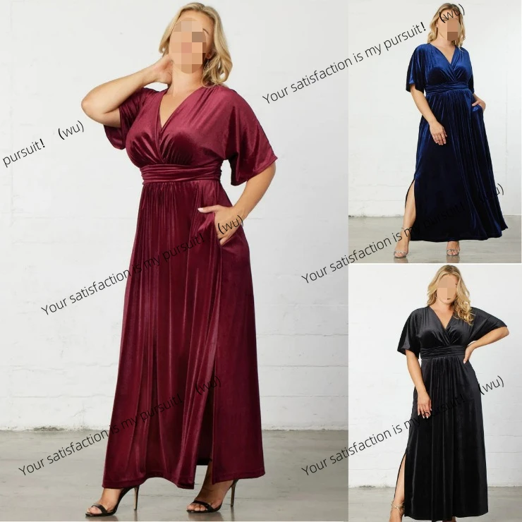 

Spring new women's dresses hot sale Korean velvet dress