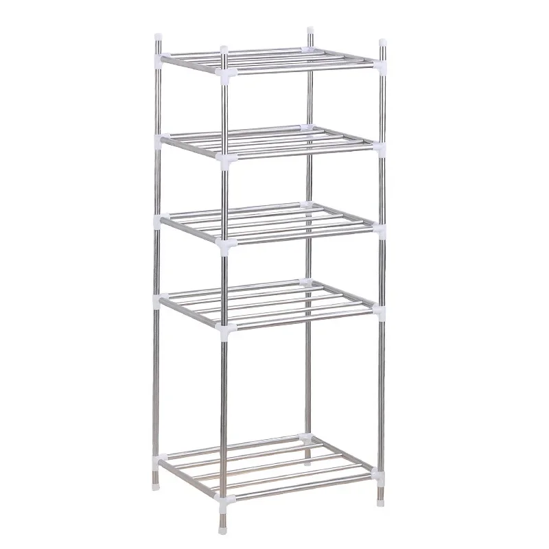 

Kitchen Storage Rack Stainless Steel Multi-Layer Floor Pot Rack Bathroom Basin Storage Easy Installation Organization