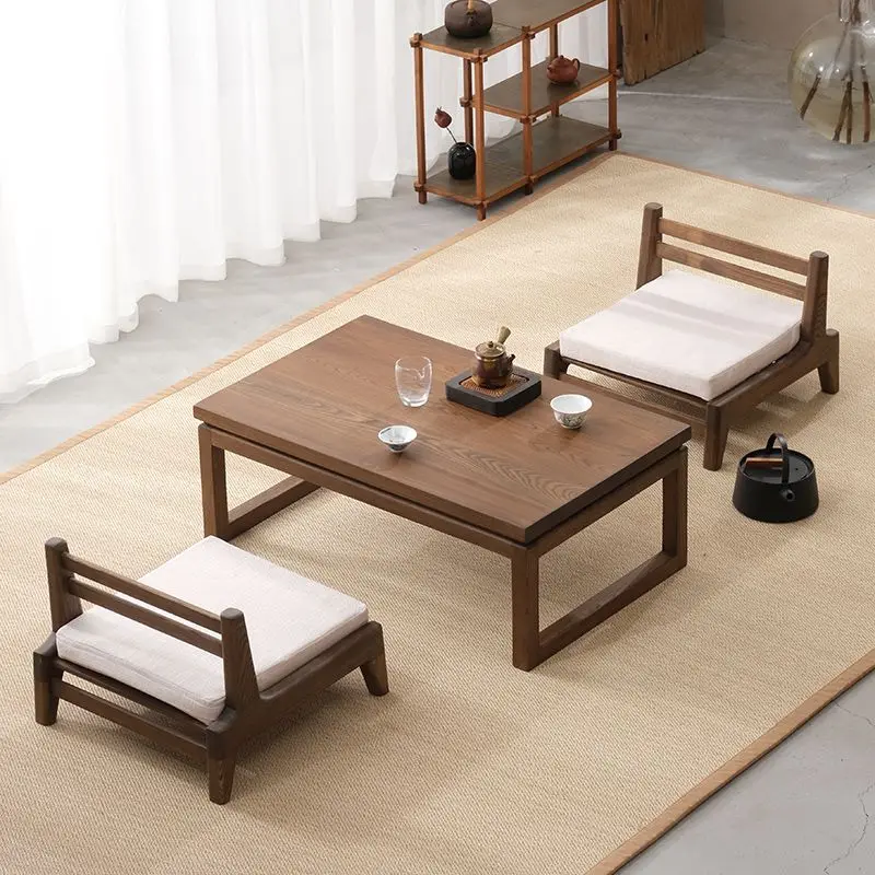 Solid wood bay window small table small coffee table windowsill low table living room
