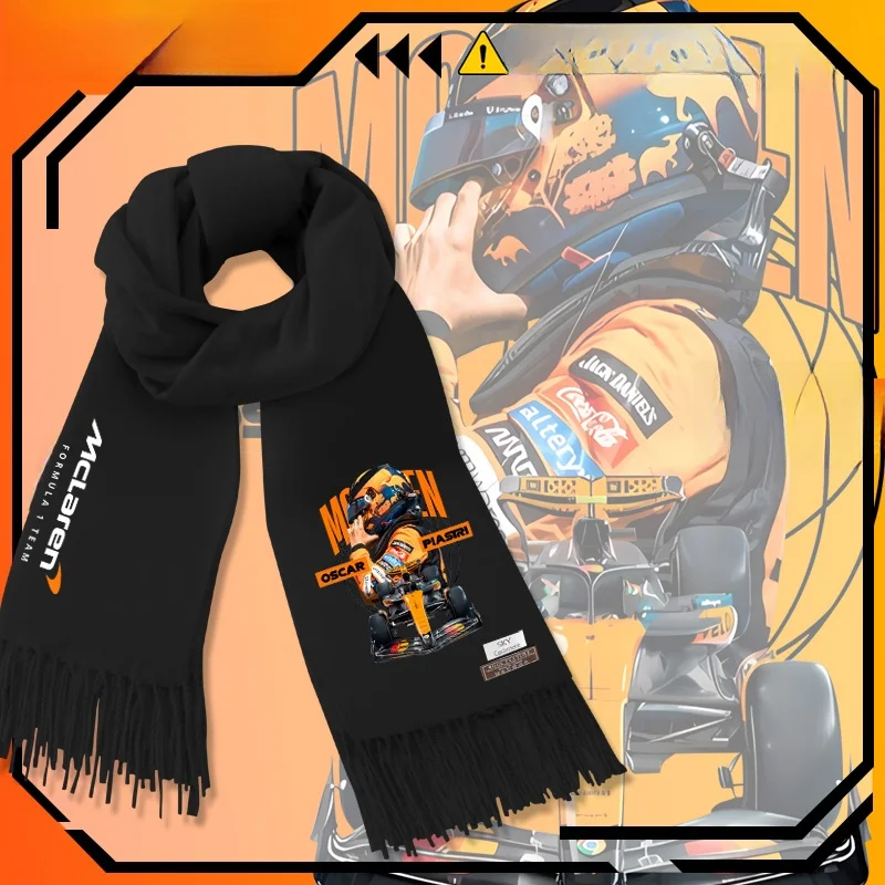 

Мужской теплый шарф McLaren F Racing Car Formula Oscar Piastri, модный, в китайском стиле, из полиэфирного волокна, зимний