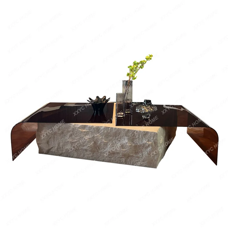 

Living room household medieval light luxury multi-functional glass combination table