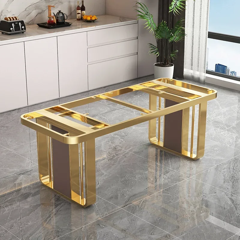 أقدام طاولة أرجل، أقواس ألواح رخامية، رفوف طاولة أقدام غير قابلة للصدأ، قواعد إطار معدني فاخر خفيف #3