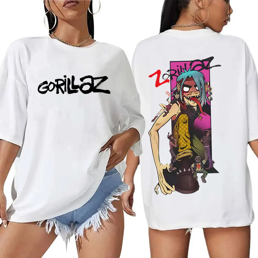 

Gorillaz Band T-shirt Men Women Hip Hop Rock Fashion Oversized Streetwear Unisex High Quality Soft Cotton Short Sleeve Tshirt