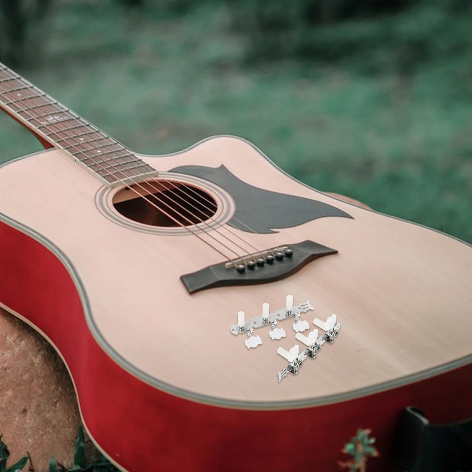 

Classical Guitar Tuners Plastic Locking Pegs Easy Install Adjust Stylish Balanced Compatibility Guitar Components