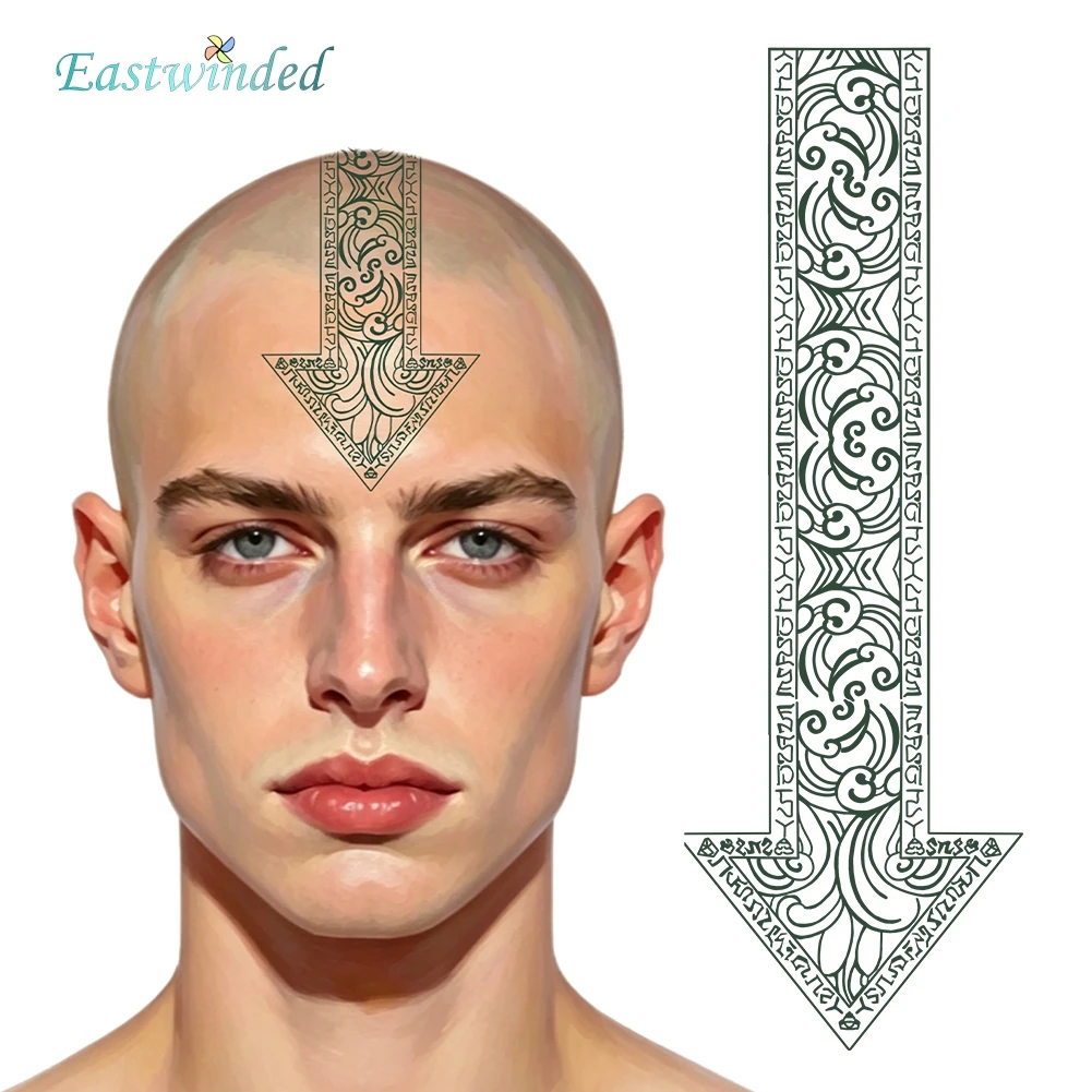 Tatouage temporaire visage Avatar de l'ultime Bender de l'Air Aang – Autocollant motif pour cosplay, accessoire de costume pour Halloween, carnaval et fête