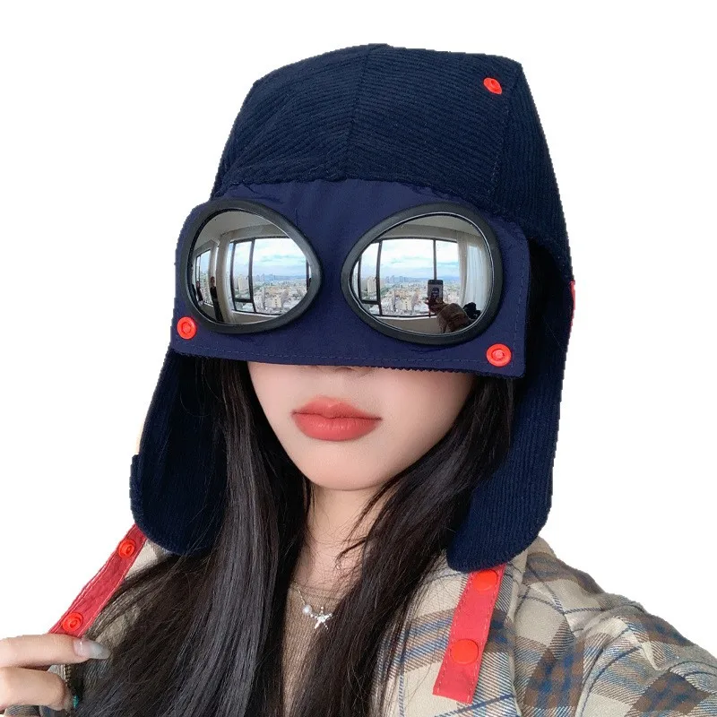 جديد الخريف الشتاء القبعات الرجال النساء المخملية القبعات الدافئة نظارات تحلق القبعات تنوعا يندبروف قبعات للأذن Gorras كابيلو 4m736 #5