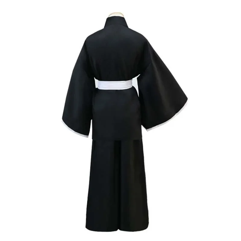Anime Bleach Costume Kurosaki ichigo Cosplay For Men Japanese Black Kimono Adult Halloween Carnival Full Suit Wig Shoes Belt Set