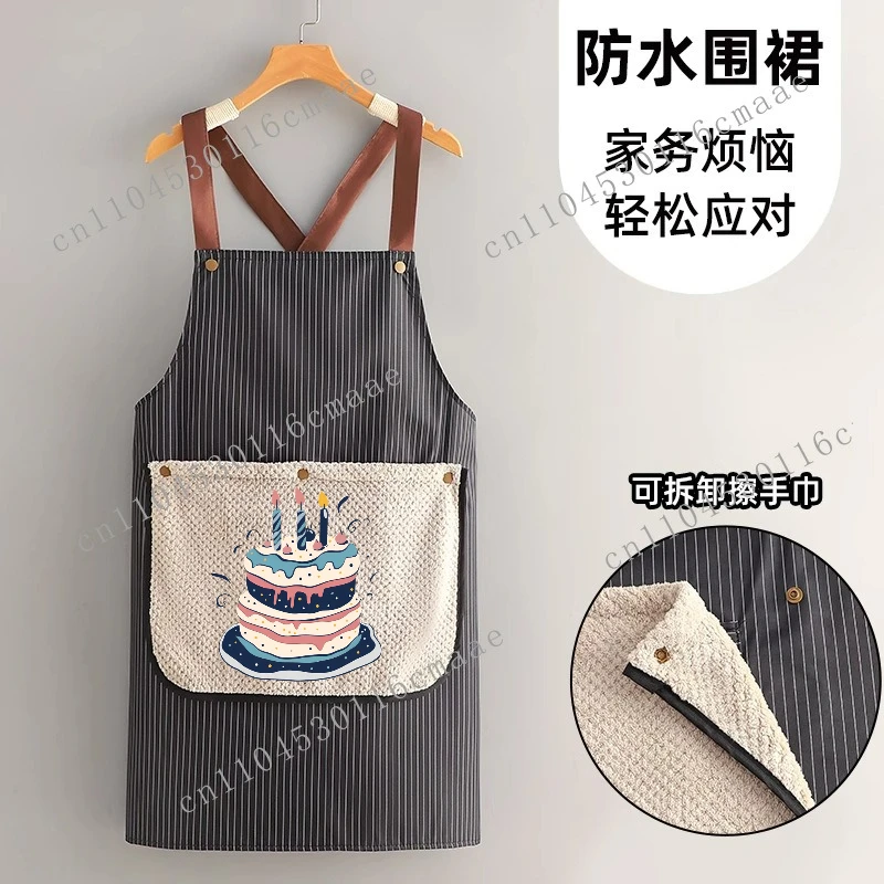 High-value removable anti-wipe hand towel apron waterproof and thickened new young senior home kitchen
