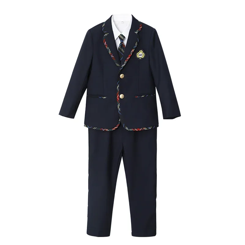 Children School Uniform Girls Jacket Plaid Skirt Suits Boys Formal Dress Toddler Student Clothes Sets Kids British Class Outfits