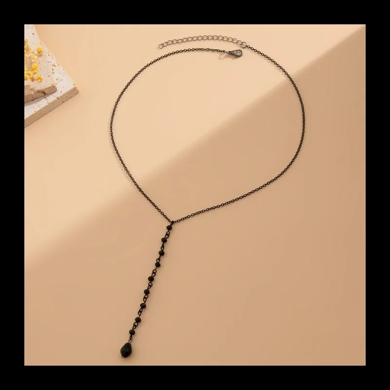 Colar de rubi com gota de água com franjas doces e legais, cristal crescente personalizado de Halloween