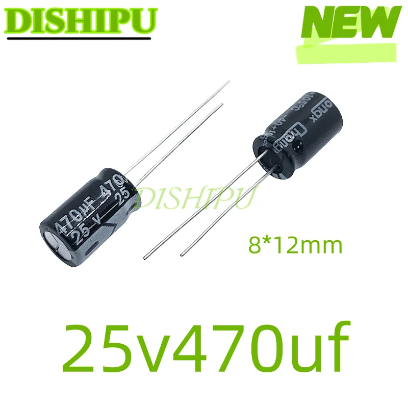 

50pcs 25v470uf electrolytic capacitor volume 8*12mm