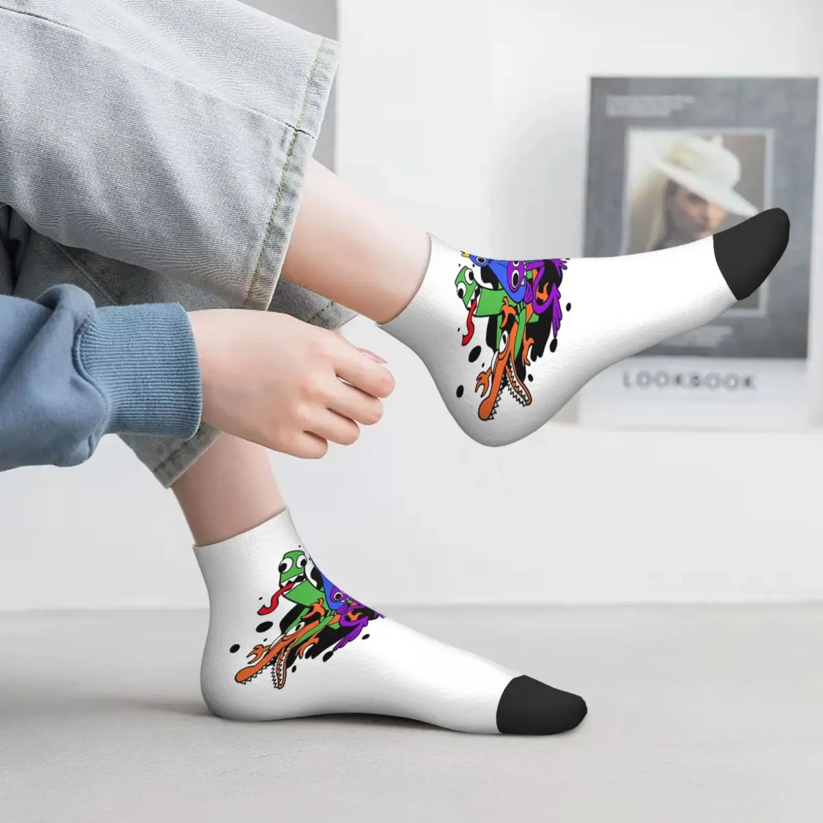 

Rainbow Friends Characters Socks Harajuku Super Soft Stockings All Season Socks Accessories for Unisex Christmas Gifts
