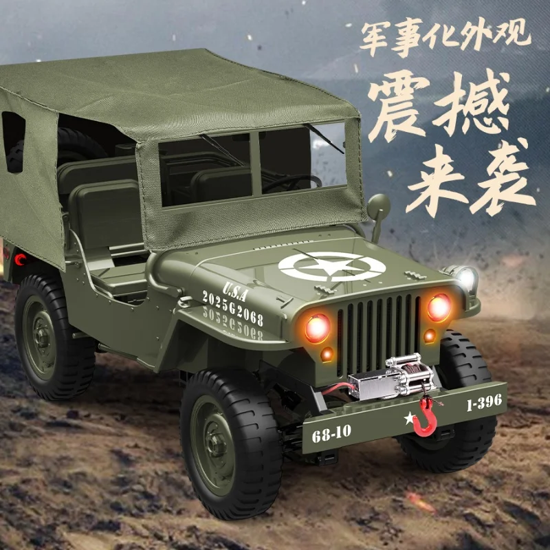 

Jjrc C8815 1/10 Willys Jeep Радиоуправляемый автомобиль 1941 4wd Rtr Гусеничный скалолазание Весы Военный грузовик Внедорожник Игрушка для взрослых Подарок для детей