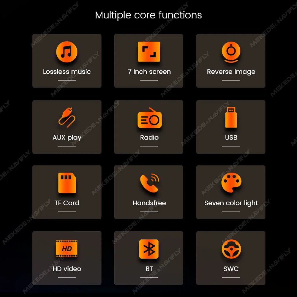 Navifly 1Din 2 Din 7 inch Universal Car Multimedia all-in-one Radio Player FM Radio USB/TF/BT/SWC Support Mirror Lin-K HD Screen