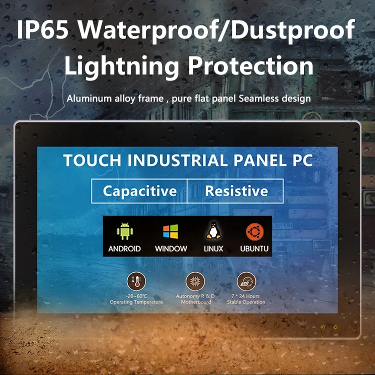 Painel capacitivo industrial do tela táctil, PC, encaixado, Fanless, IPCtech, 15,6"