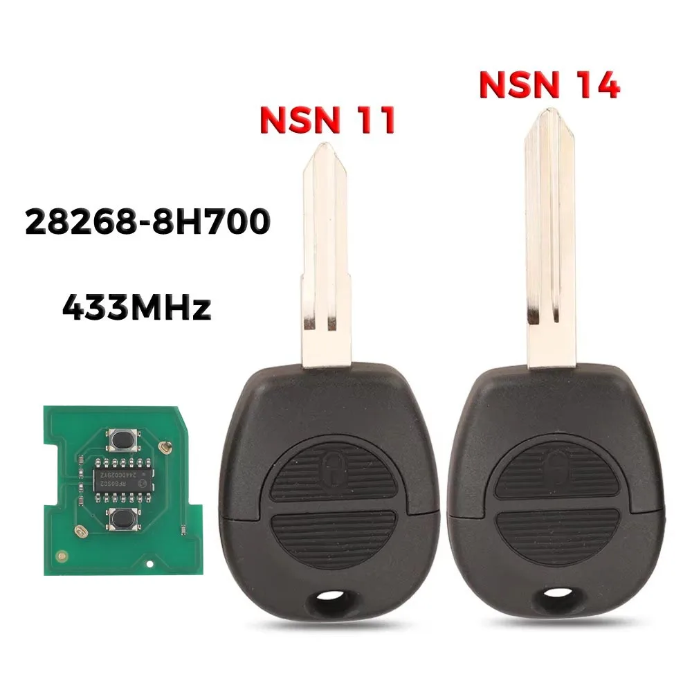 

Jingyuqin 28268-8H700 433 МГц для Nissan Patrol Navara X-Trail Serena Primera Micra Almera ID46 чип управления дистанционным управлением автомобильный брелок