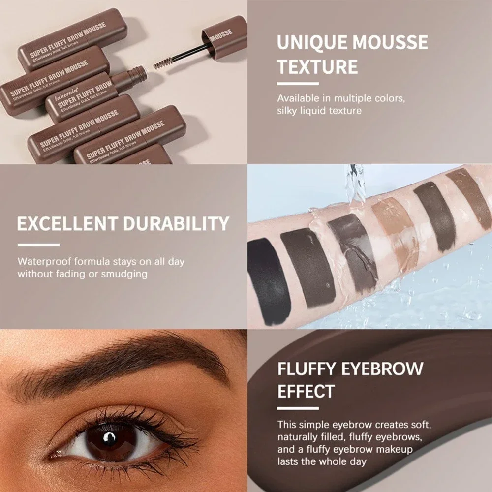 Superfluff-mousse voluminizador para cejas, tinte para cejas, Gel para cejas teñido, marrón, larga duración, resistente al agua,