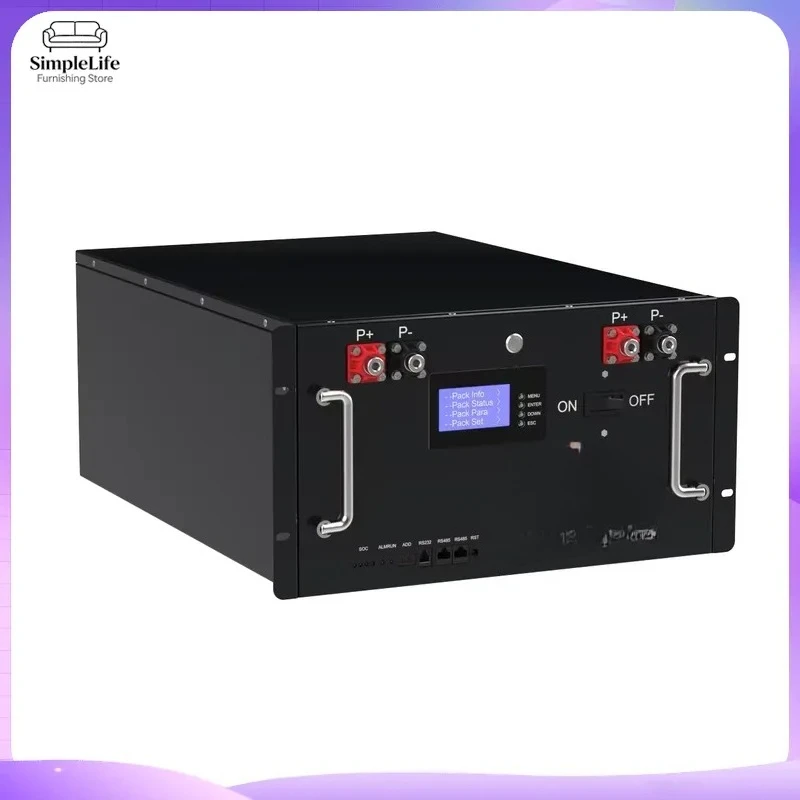51.2V LiFePO4 Battery 100Ah 200Ah 300Ah 5KWh 10KWh 15KWh Server Rack Mounted Lithium Ion Solar Energy Storage System for Home