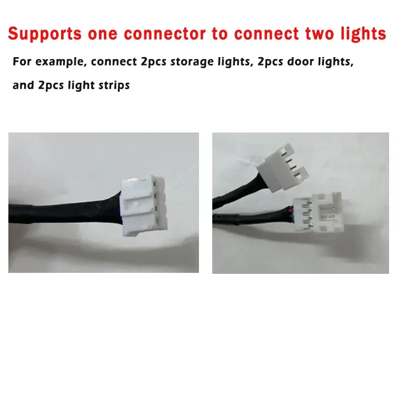 Car Ambient Light Extension Cable Extended Line Dual Connection Supports Connect Lights Bar  Door Light Storage Lamp Speakers