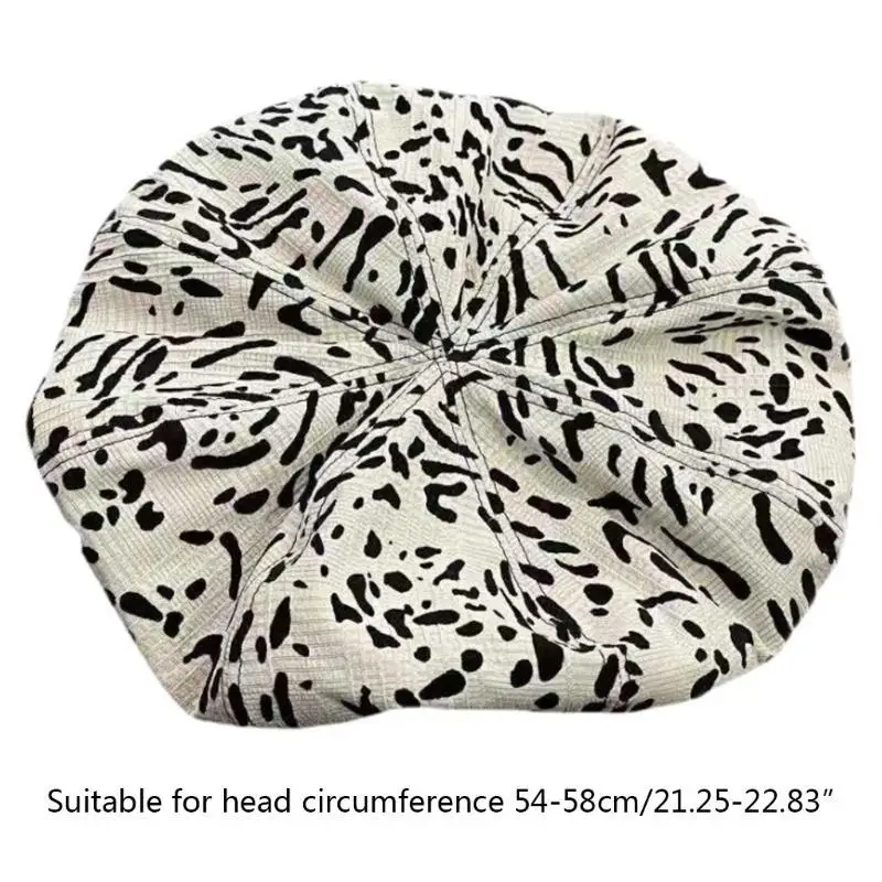 R1WE Retro wzór krowy/mały wzór lamparta kapelusz artysta kapelusz czapka klasyczne kapelusze chmura kapelusz oddychający