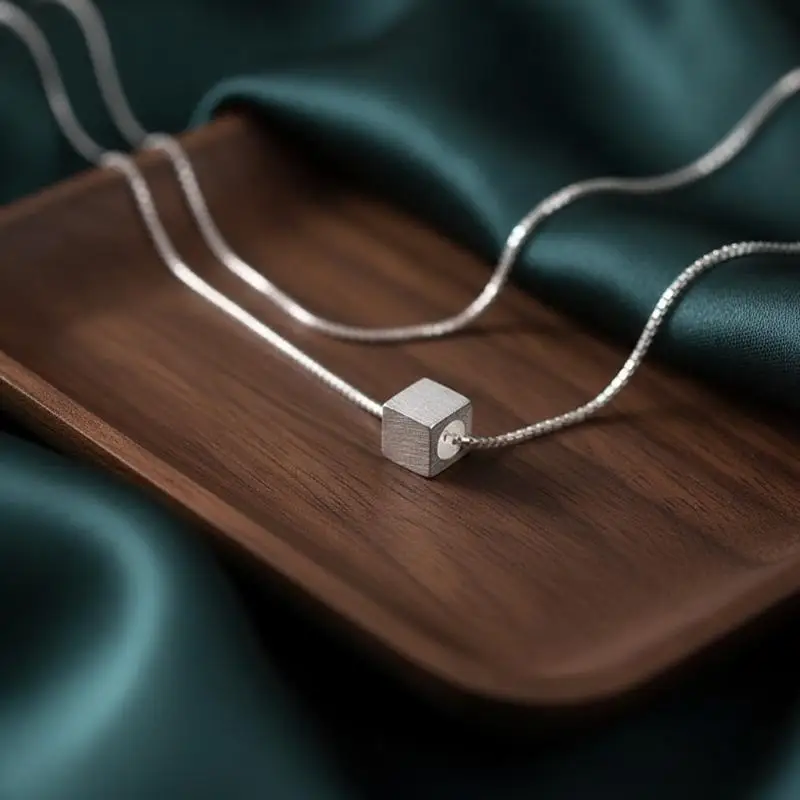 1Pcs Temperament Neckle Fashion Simple Ladies Jewelry Single Sugar Cube Necklace Simple And Elegant Clavicle Necklace