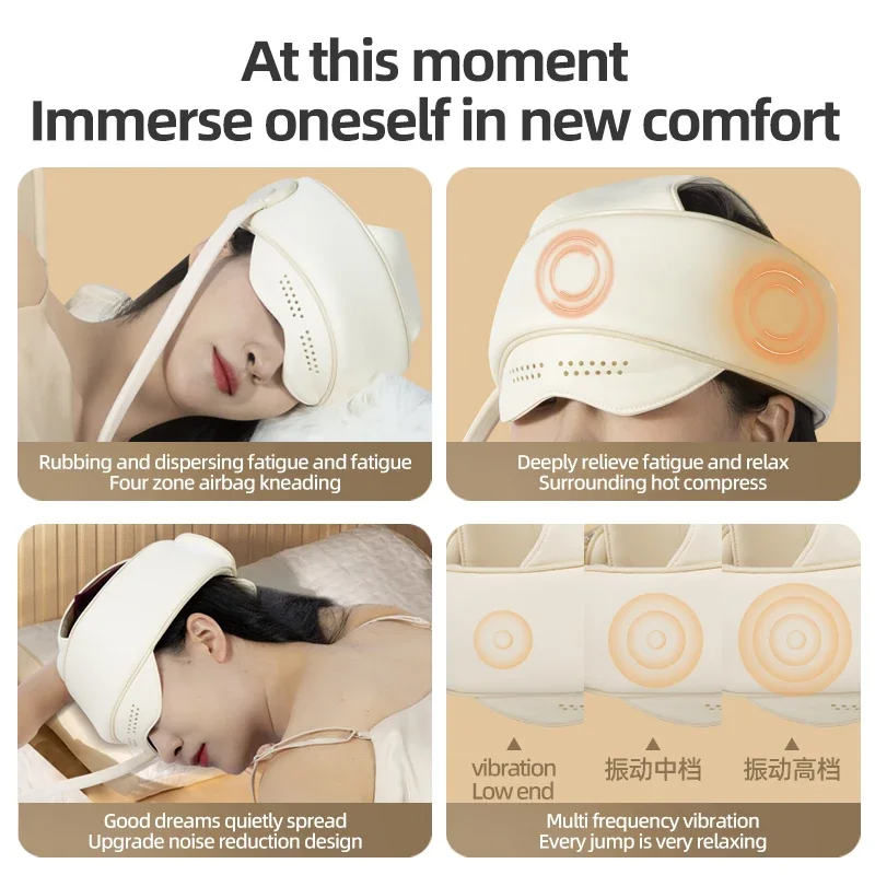 2024 hot sales  fully electric vibration TENS intelligent relaxation  head and eye massage