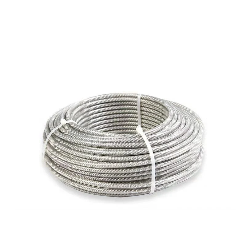 1-10 Meter 1*7/7*7/7*19 0,38-12mm 304 Edelstahl PVC Drahtseil Flexibles Kabel Wäscheleine Weiches Kabel Transparentes Drahtseil