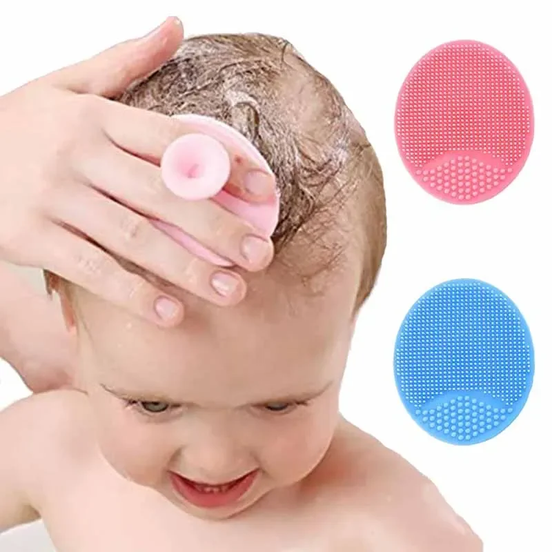 Silicone Shampoo Brush for Infant Bathing Baby Hair Brush Kids Shower Brush Head Hair Wash Massage Brushes Baby Bath Accessories