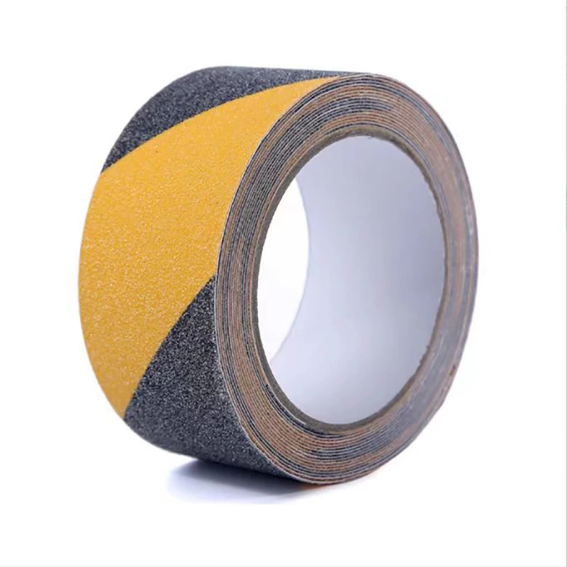 5M Yellow and Black Warning Tape Safe Walk Outdoor Abrasive Adhesive For Stairs Safety Tread Step Indoor Caution Warning Tape