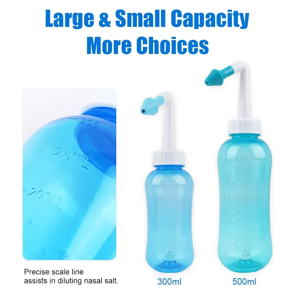 Nasal Wash Cleaner Spray Nasal Irrigator Neti Pot Rinse Nose Cleaner Avoid Sinusitis Rhinitis Treatment Health 60/250/300/500ML