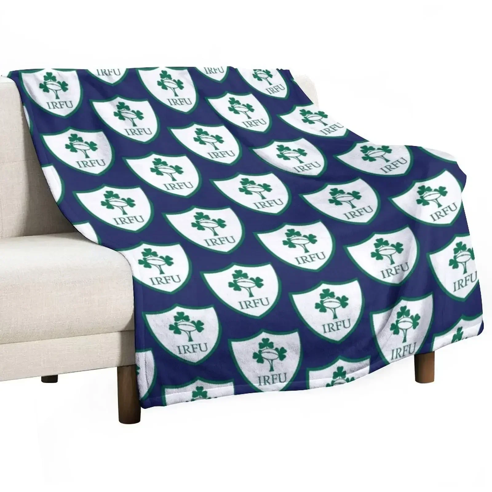 

IRELAND IRFU-RUGBY -BADGES Throw Blanket Sofas Retros Blankets For Baby Blankets