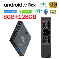 TV98 ATV Pro Plus Smart TV Box 4k 8K HD 4G 5G Dual WIFI BT5.0 Voice remote Media Player 8GB 128GB Allwinner H313 iptv android 14