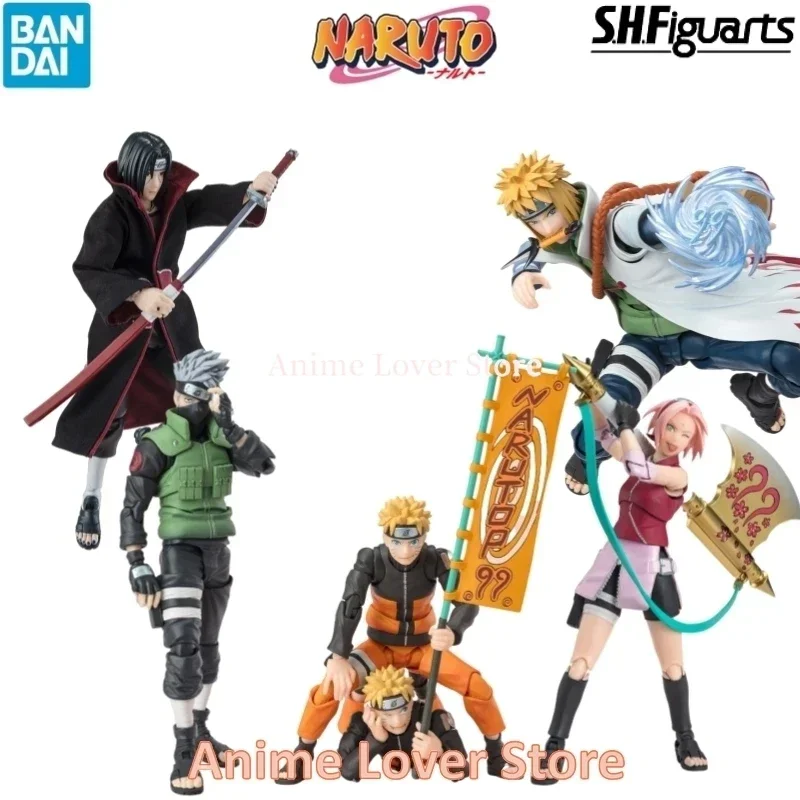 Original BANDAI SHFiguarts NARUTO shf Naruto Uzumaki Sakura Haruno Namikaze Minato Itachi Uchiha top99 Edition  Anime Figures