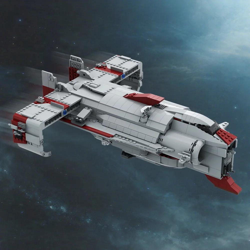 MOC ハイテク宇宙船ポランズ輸送機ビルディングブロックモデル戦闘機レンガ組み立ておもちゃ子供のためのギフト