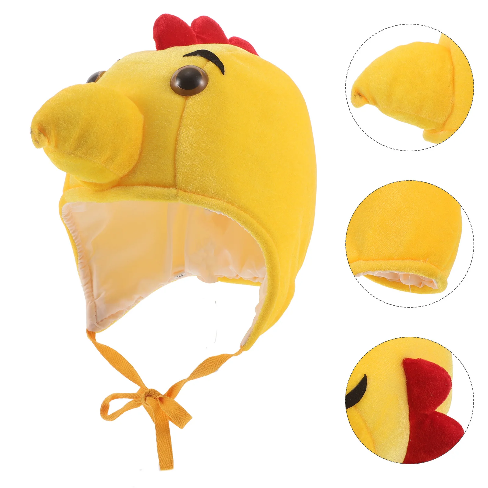 

Chicken Yellow Little Chick Hat Soft Novelty Party Headgear Christmas Thanksgiving Costume Cosplay Accessories Size L
