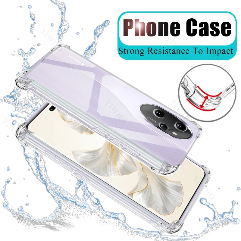 TPU Clear Phone Case for Huawei Honor 100 Pro MAA-AN10 Thickened Transparent Case for Honor 100Pro Shockproof Anti-scratch Cover