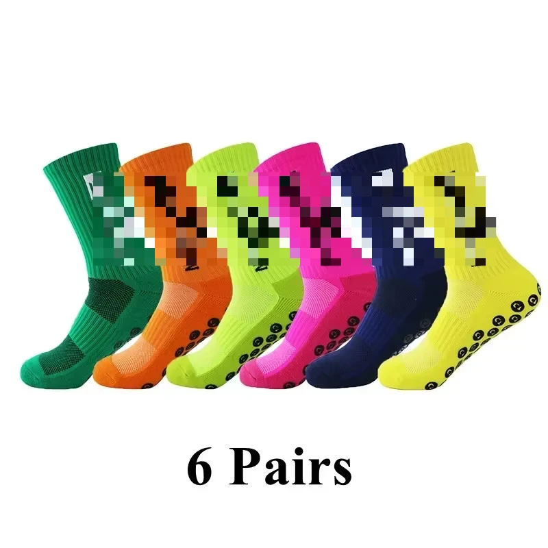 12Pairs Professional Anti Slip Sports Soccer Socks High-Quality Polyester Breathable Sweat Absorbing Non Slip Football Socks