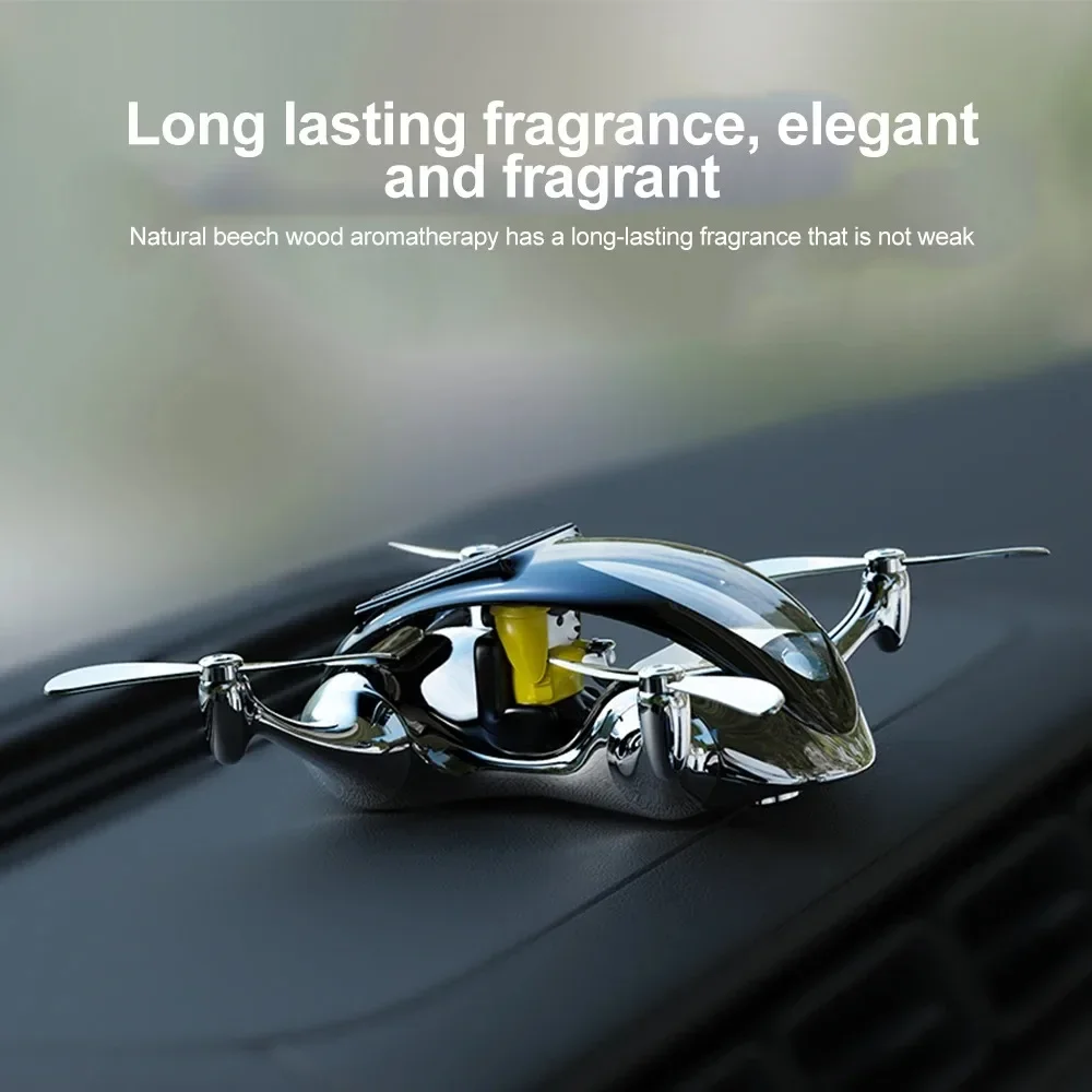 Автомобильный ароматерапевтический орнамент, пилотный воздушный аромат, солнечный дрон, креативное украшение центральной консоли с вращающимся пропеллером