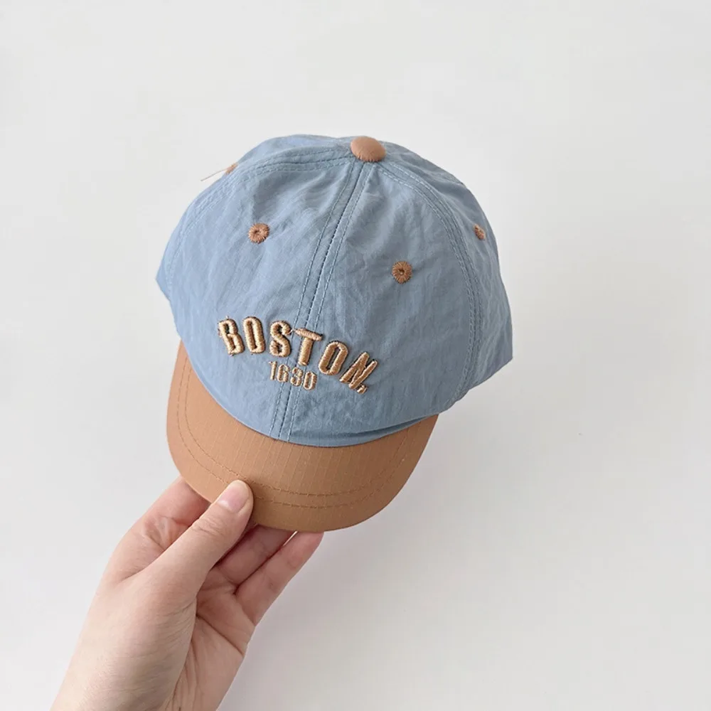 

Retro Sun Visor Duckbill Hat Letter Embroidered Quick Drying Duck Tongue Cap Adjustable Breathable Peaked Cap 6-36Month