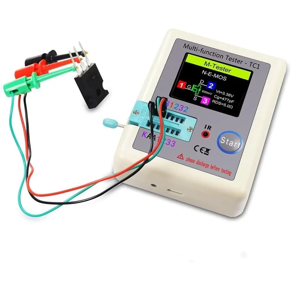 A86G Multi-Functional TFT Backlight Transistor with Colorful Display -TC1 for Triode Diode Capacitor Resistor Transistor
