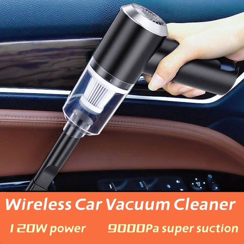 2022 New Portable Car Vacuum Cleaner 120W Power 9000pa Suction Deep Clean Wireless Cleaning Appliances