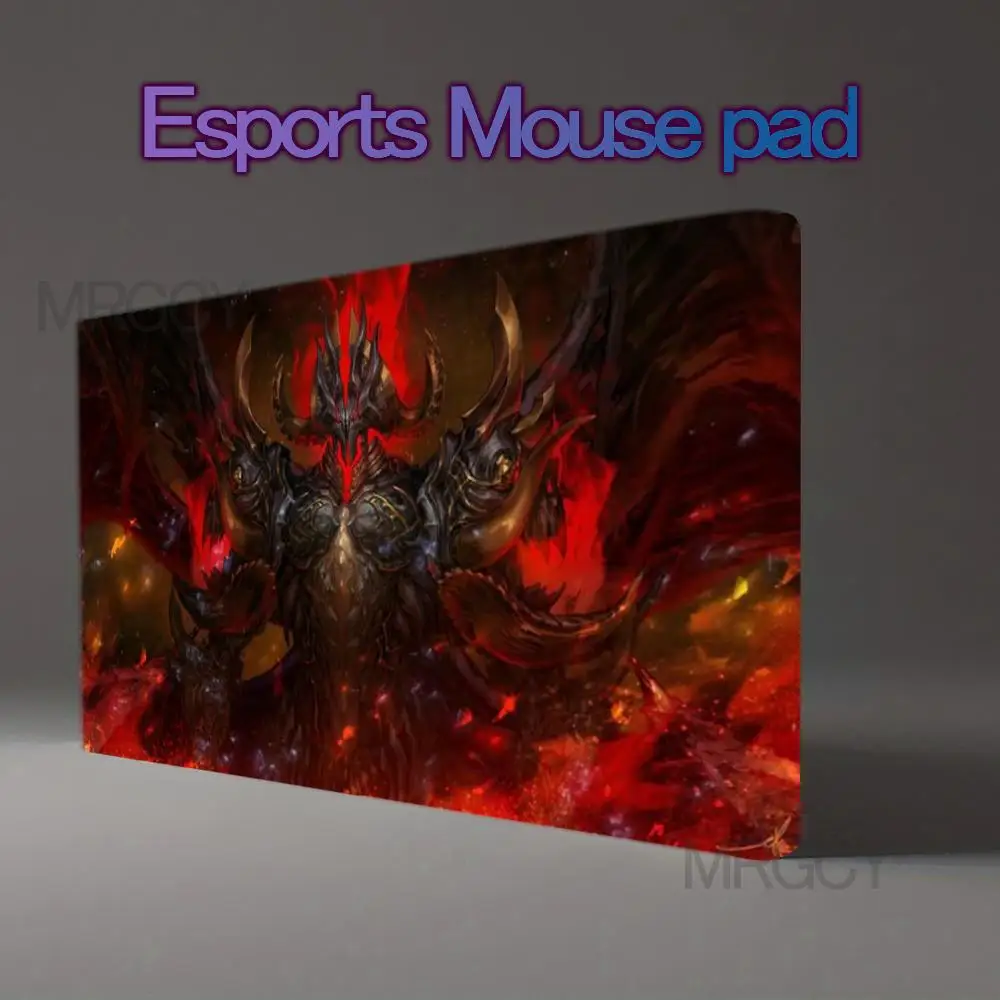Hell Fire Lava Dragon Fantasy Art Playmat, Non-Slip Rubber Large Desk Pad, Gaming Mousepad for Trading Card Game PC Gaming Gift