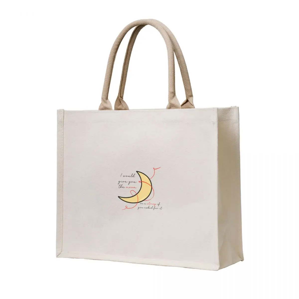 

Moon on a String Quote Tote Bag Women's shopping bag foldable reusable bag Canvas stote Lady