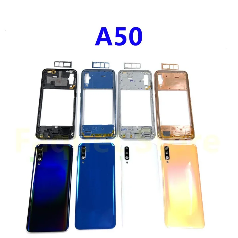 

Оригинальный чехол для Samsung Galaxy A50 2019 A505 A505F/DS, корпус средней рамки, задняя крышка аккумулятора, задняя крышка, объектив камеры