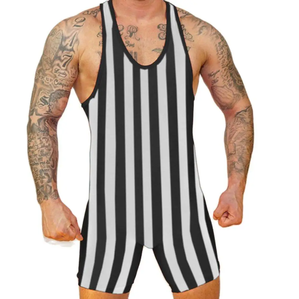 Men Wrestling Singlets Suit Running Speedsuit Boxing One-Piece Tights Sleeveless Weightlifting Clothing Compression Gear Singlet