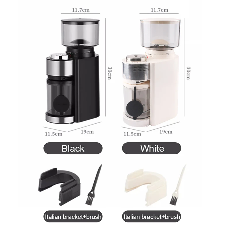 110V/220V Electric Coffee Grinder Adjustable Italian Cafe Beans Grinding Machine Espresso Powder Mill Burr Stainless Steel Blade