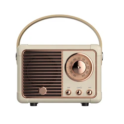 Haut-parleur Bluetooth Vpig rétro Hifi, haut-parleur vintage sans fil portable, plastique 5W, 3W DC, gamme complète 50Hz-20kHz, 2, 2.0