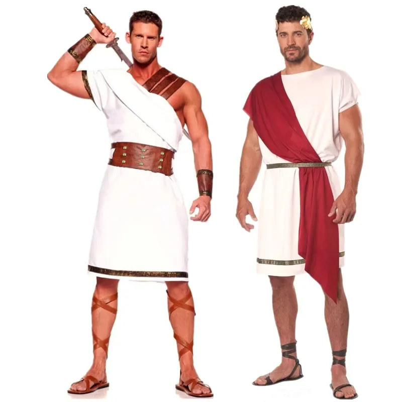 Conjunto de disfraz de gladiador romano griego antiguo para adultos, vestido de fiesta de Carnaval de Halloween, vestido de lujo para hombres y mujeres