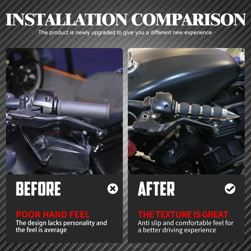 Imagen 2 del producto Empuñaduras de mano para motocicleta de 1 "", manillar de 25mm para Harley Touring FLHR Softail Fat Boy Sportster XL 883 1200 Dyna para Honda