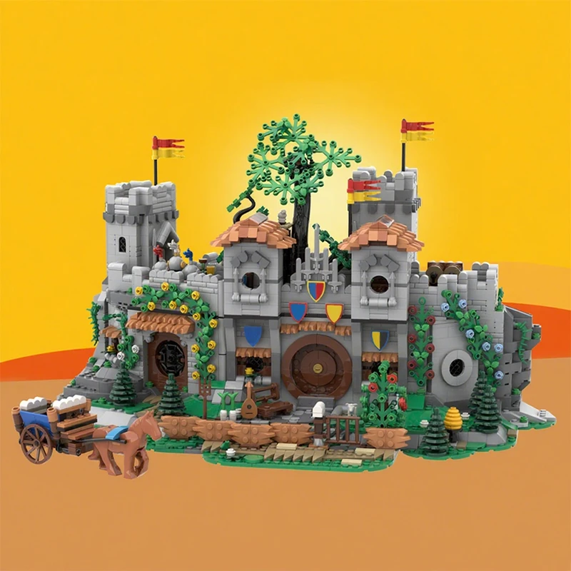 

9887 шт. MOC 3в1 замок рыцарей льва альтернативные здания замок строительные блоки Рождественский подарок пространственное воображение развития